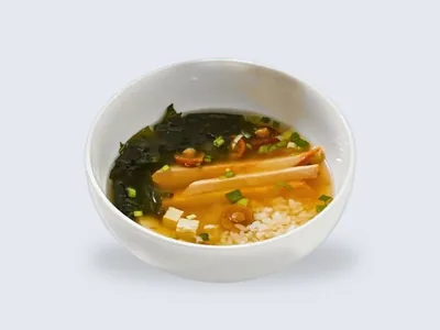 Мисо-⁠суп с курицей и рисом